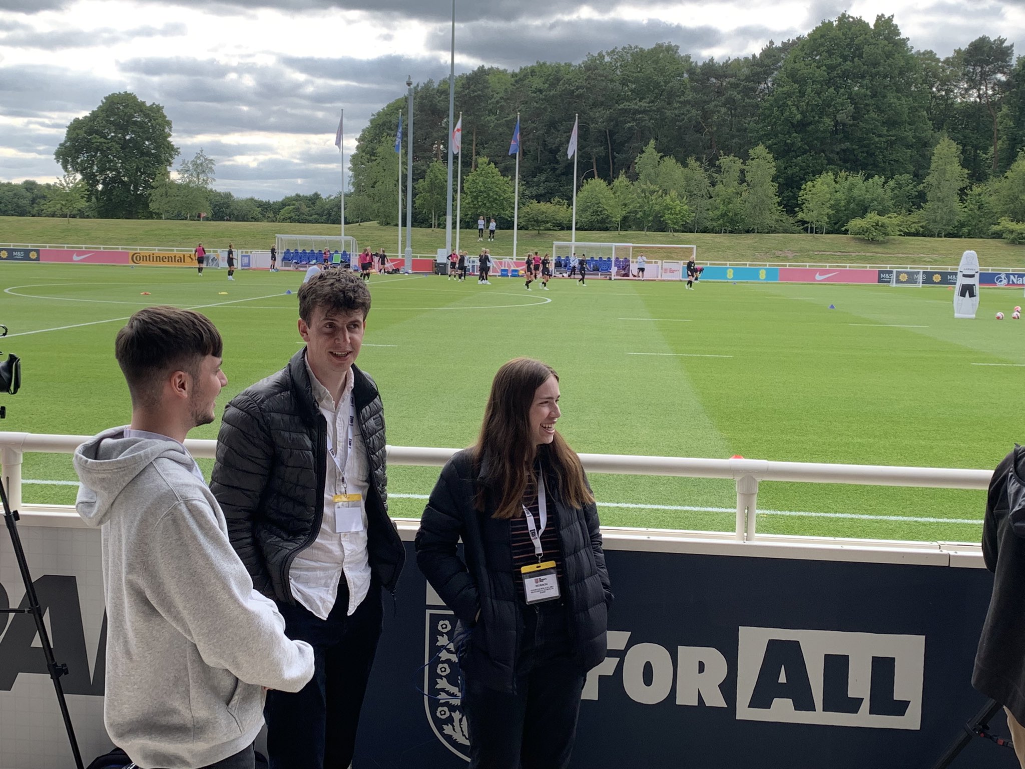 Students Ollie Spencer, Tom Alston and Megan Garbutt attended the Lionesses' open training day.
