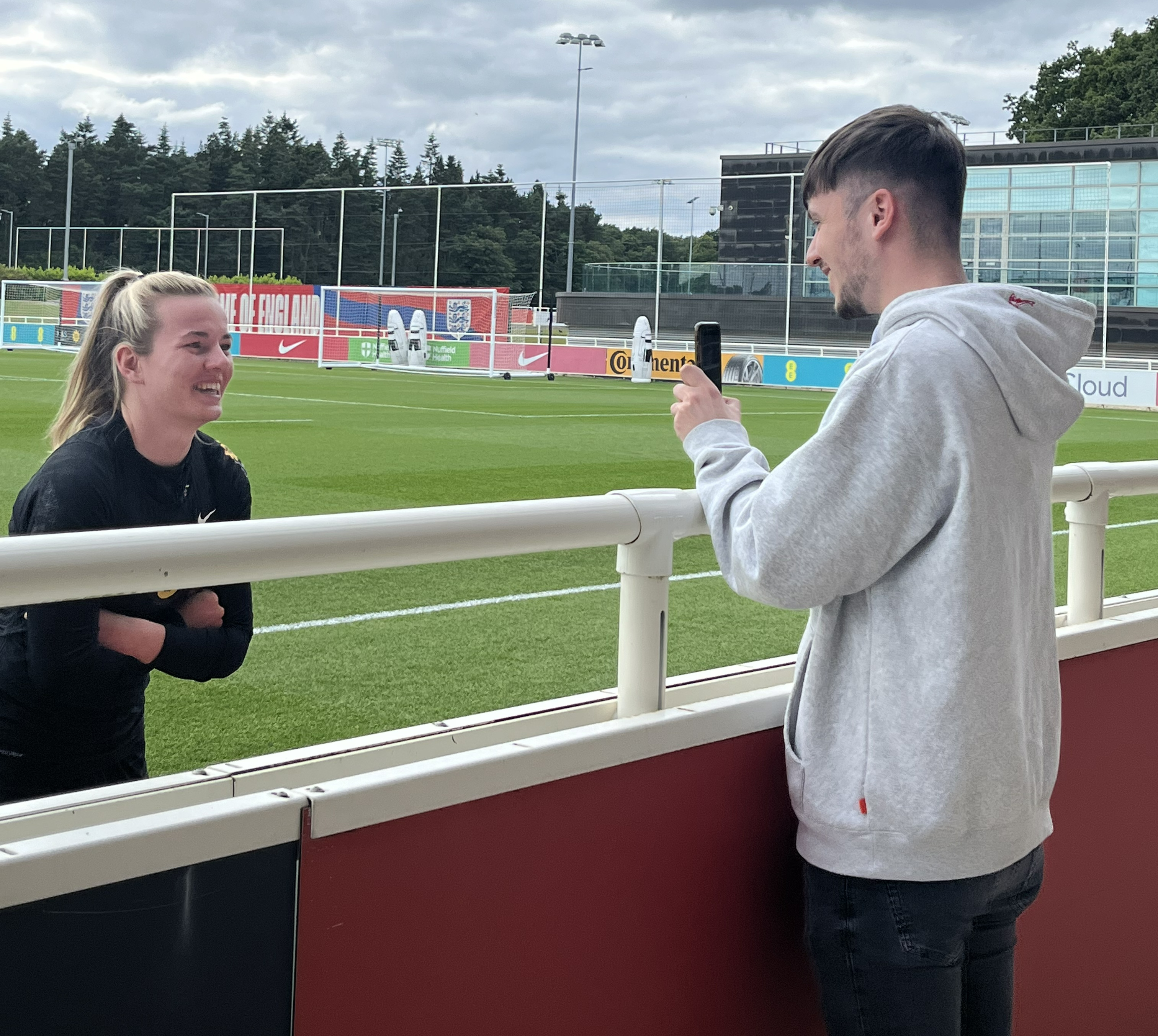 Tom Alston chatted to Lauren Hemp at Lionesses' open training day.